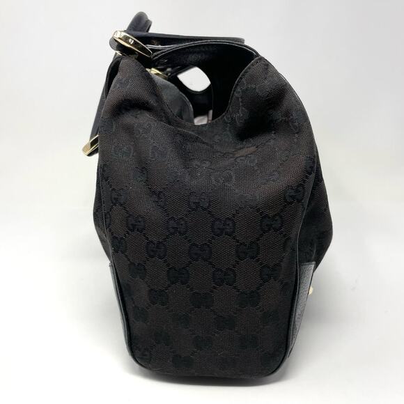 SOLDGucci Monogram GG Jackie Piston Nailhead Vintage Shoulder Bag Canvas Leather - Picture 4 of 15